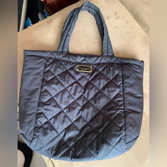 Marc Jacobs Quilted Nylon Tote Shoulder Bag Handbag Purse - Black